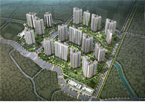 대우건설과 쌍용건설이 분양하는 '창원 푸르지오 더 플래티넘' 조감도. <대우건설 제공>